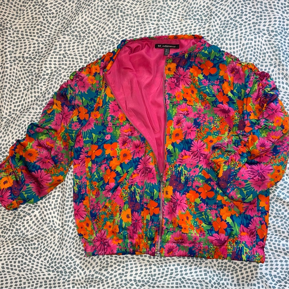 Super fun bright cropped bomber